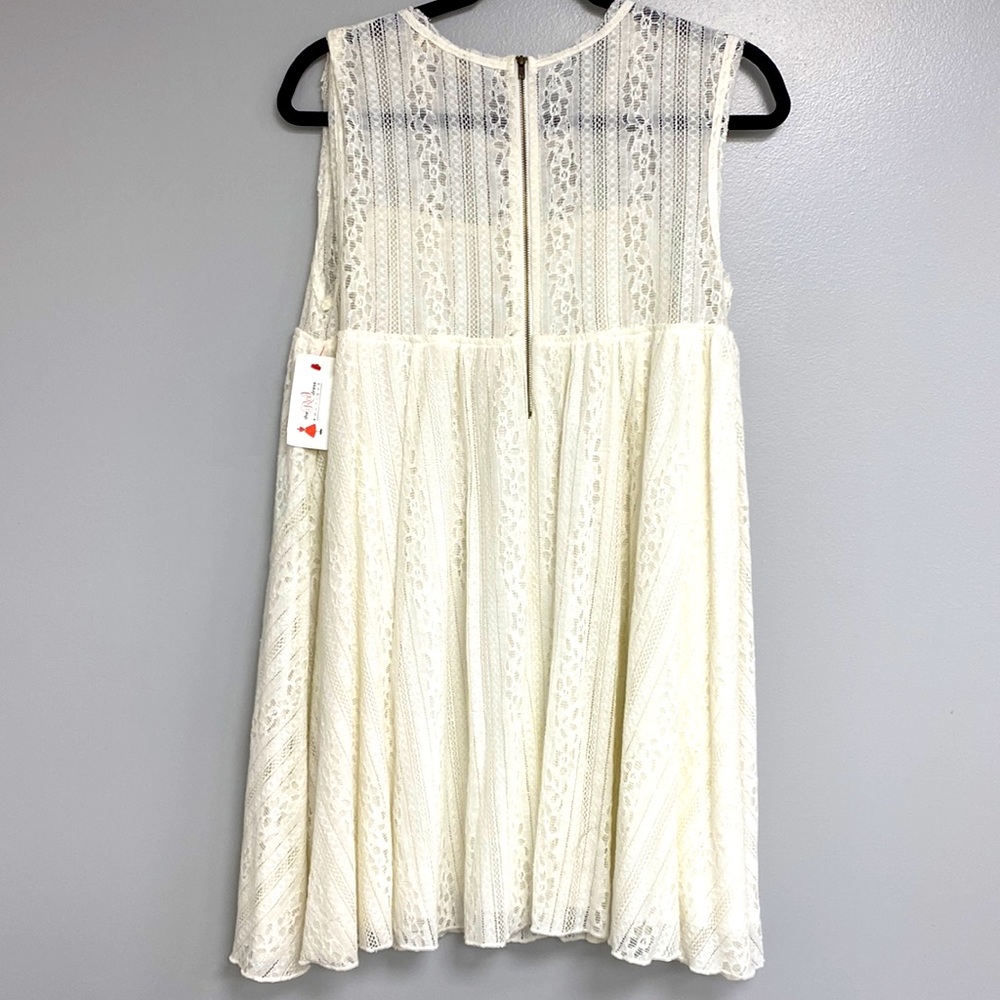 NWT Boho Fringe Milk colour Lace Dress size M